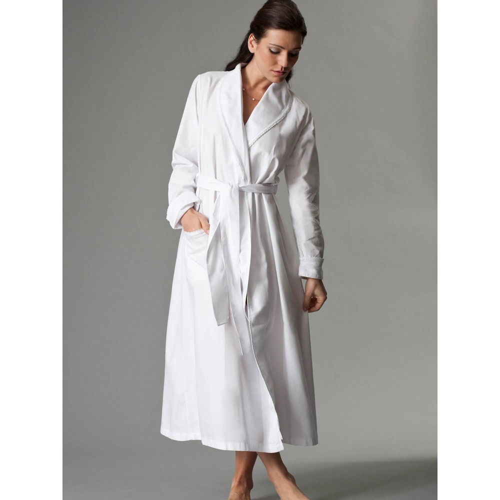 THEA Marie Blanche White Cotton Dressing Gown